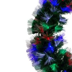 Northlight Multi-Function Color Changing Fiber Optic Artificial Pine Christmas Wreath - 24" Green -Northlight 543820303385824