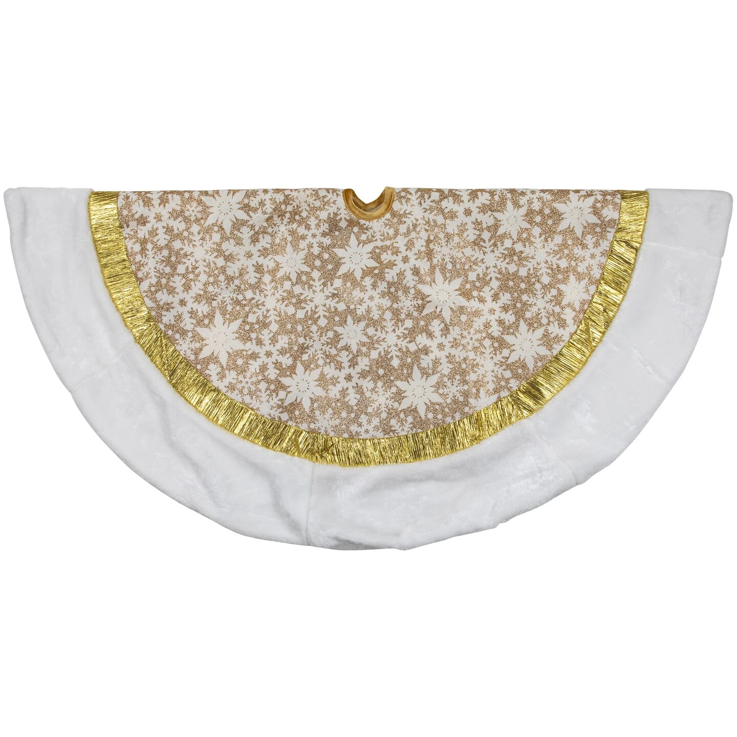 Northlight 48" White And Gold Snowflake Christmas Tree Skirt 6 Northlight 48" White And Gold Snowflake Christmas Tree Skirt - Image 4