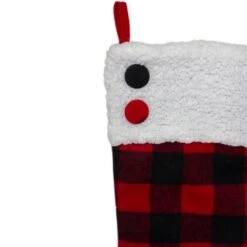 Northlight 23" Black And Red Rustic Buffalo Plaid Christmas Stocking -Northlight 543820494030048