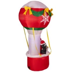 Northlight Lighted Inflatable Feliz Navidad Hot Air Balloon Outdoor Christmas Decoration - 7' Red -Northlight 543820857033952