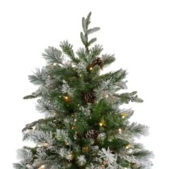 Northlight Real Touch™️ Pre-Lit Full Flocked Rosemary Emerald Angel Pine Artificial Christmas Tree - 6.5' - Clear LED Lights Green 14 Northlight Real Touch™️ Pre-Lit Full Flocked Rosemary Emerald Angel Pine Artificial Christmas Tree - 6.5' - Clear LED Lights Green -Northlight 543821215450336