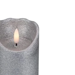 Northlight LED Flameless Flickering Pillar Christmas Candle - 4" - Silver -Northlight 543821475497184