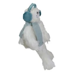 Northlight Plush Sitting Yeti With Earmuffs Christmas Figure - 18" - White And Blue -Northlight 543821548045536