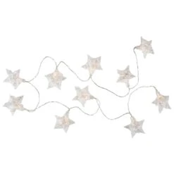 Northlight LED Snowy Stars Christmas Light Set - 4.5' Clear Wire - 10ct -Northlight 543822148879584
