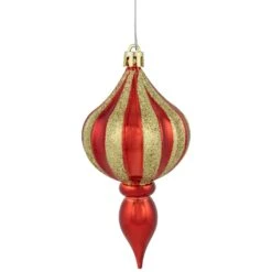 Northlight 8ct Red And Gold Shatterproof Finial Christmas Ornaments, 4.75" -Northlight 543822161265888