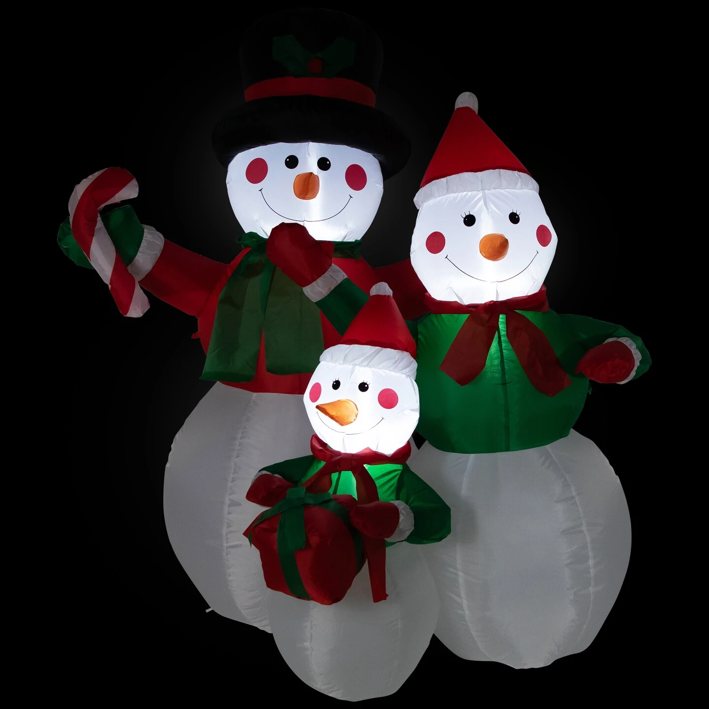 Northlight Inflatable Lighted Snowman Family Christmas Yard Art Decoration - 4' White 5 Northlight Inflatable Lighted Snowman Family Christmas Yard Art Decoration - 4' White - Image 3