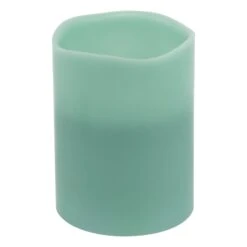 Northlight Flameless LED Lighted 3-Wick Flickering Wax Pillar Candle - 8" - Sage Green -Northlight 545473944989872