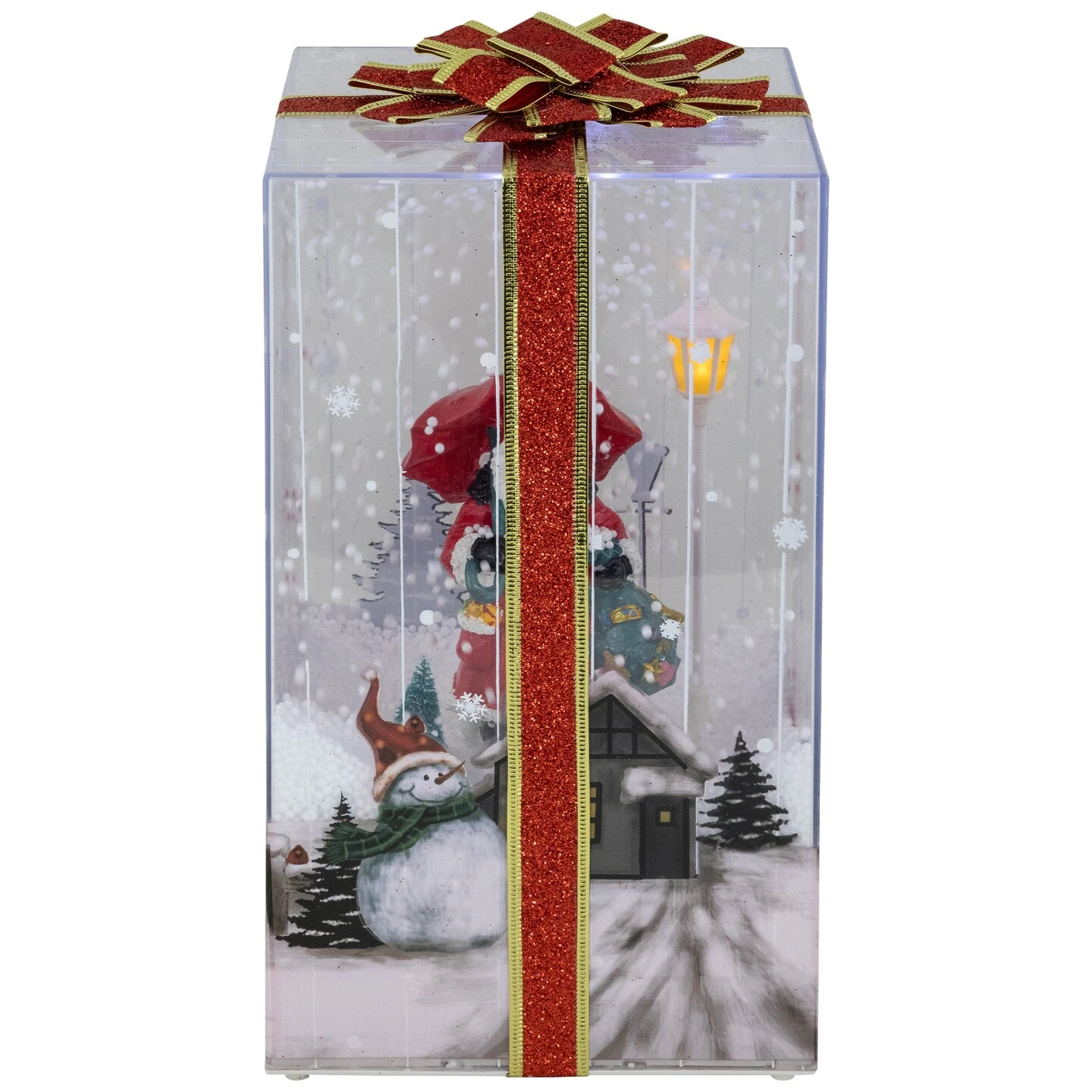 Northlight Musical Santa Lighted Snowing Gift Box With Ribbon Christmas Decoration - 12" Multi 9 Northlight Musical Santa Lighted Snowing Gift Box With Ribbon Christmas Decoration - 12" Multi - Image 7