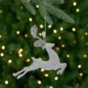 Northlight Leaping Glitter Drenched Reindeer With Faux Gem Christmas Ornament - 5.5" - Silver 1 Northlight Leaping Glitter Drenched Reindeer With Faux Gem Christmas Ornament - 5.5" - Silver -Northlight 556918002882768