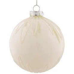 Northlight Starburst Glass Ball Christmas Ornament - 4" - Brushed White -Northlight 556918103546064
