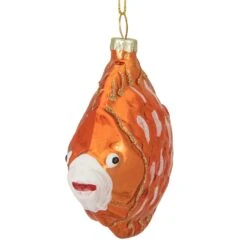 Northlight Metallic Discus Fish Glass Christmas Ornament - 3.75" - Orange -Northlight 556918136734928