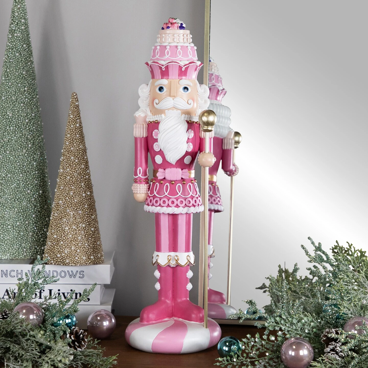 Northlight Pastel Candy Nutcracker King Christmas Figure - 21.5" - Pink 3 Northlight Pastel Candy Nutcracker King Christmas Figure - 21.5" - Pink