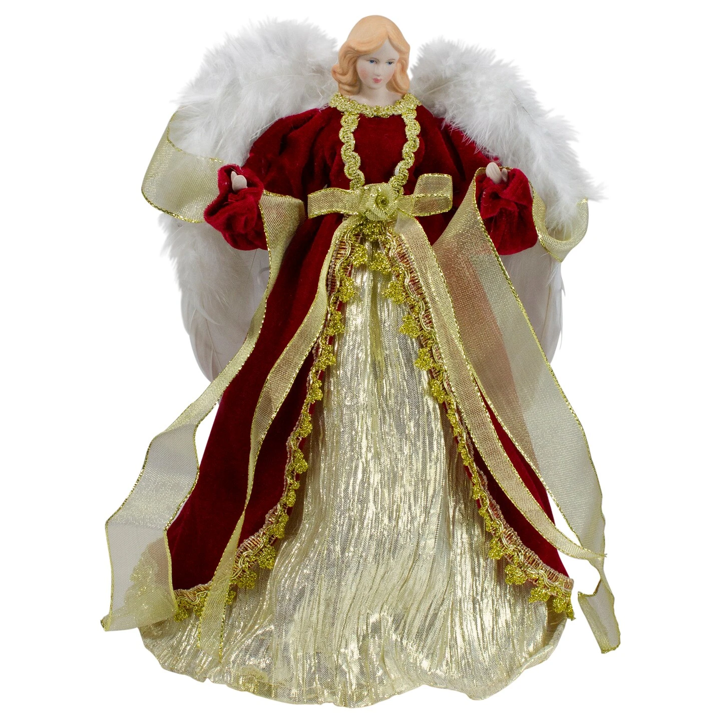 Northlight 14" Red And Gold Traditional Angel Christmas Tree Topper - Unlit 4 Northlight 14" Red And Gold Traditional Angel Christmas Tree Topper - Unlit - Image 2
