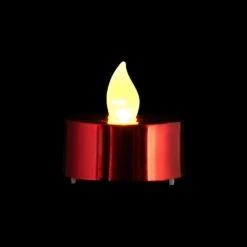 Northlight LED Flameless Flickering Tea Light Candles - Metallic Red- Set Of 4 16 Northlight LED Flameless Flickering Tea Light Candles - Metallic Red- Set Of 4 -Northlight 559826408038352