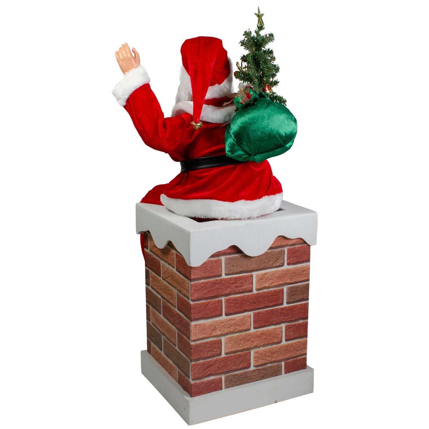 Northlight 32" Musical And Animated Santa On A Chimney Christmas Decoration Red 9 Northlight 32" Musical And Animated Santa On A Chimney Christmas Decoration Red - Image 7
