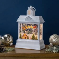 Northlight LED Lighted Santa's Sleigh Christmas Lantern Snow Globe - 10" White 11 Northlight LED Lighted Santa's Sleigh Christmas Lantern Snow Globe - 10" White -Northlight 56213211333856 1