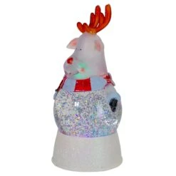Northlight LED Lighted Color Changing Reindeer Christmas Snow Globe - 8" White -Northlight 56213538686176