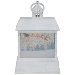 Northlight LED Lighted Santa's Sleigh Christmas Lantern Snow Globe - 10" White 16 Northlight LED Lighted Santa's Sleigh Christmas Lantern Snow Globe - 10" White -Northlight 56213748204768