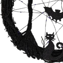 Northlight LED Lighted Black Twig Halloween Wreath With Bats - 13" - Purple Lights 15 Northlight LED Lighted Black Twig Halloween Wreath With Bats - 13" - Purple Lights -Northlight 56213781759200