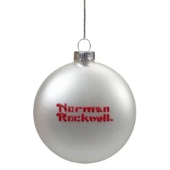 Northlight Norman Rockwell 'Filling The Stockings' Glass Disc Christmas Ornament - 3'" White -Northlight 56214234940640