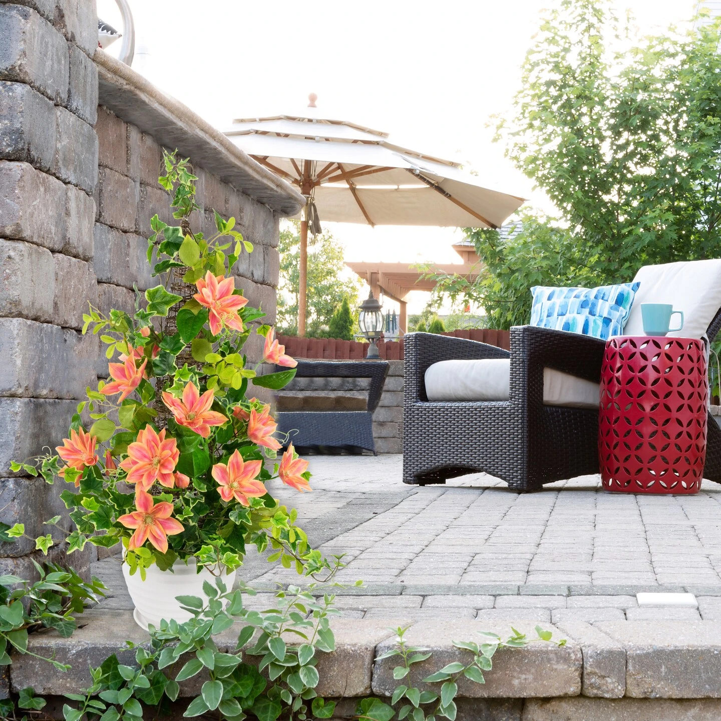 Northlight Real Touch™ Coral Orange Artificial Lotus Floral Sprays, Set Of 6 - 25" 5 Northlight Real Touch™ Coral Orange Artificial Lotus Floral Sprays, Set Of 6 - 25" - Image 3