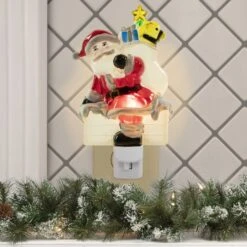 Northlight Santa In Chimney Frosted Christmas Night Light - 6.25" Red 12 Northlight Santa In Chimney Frosted Christmas Night Light - 6.25" Red -Northlight 5764636200961696416