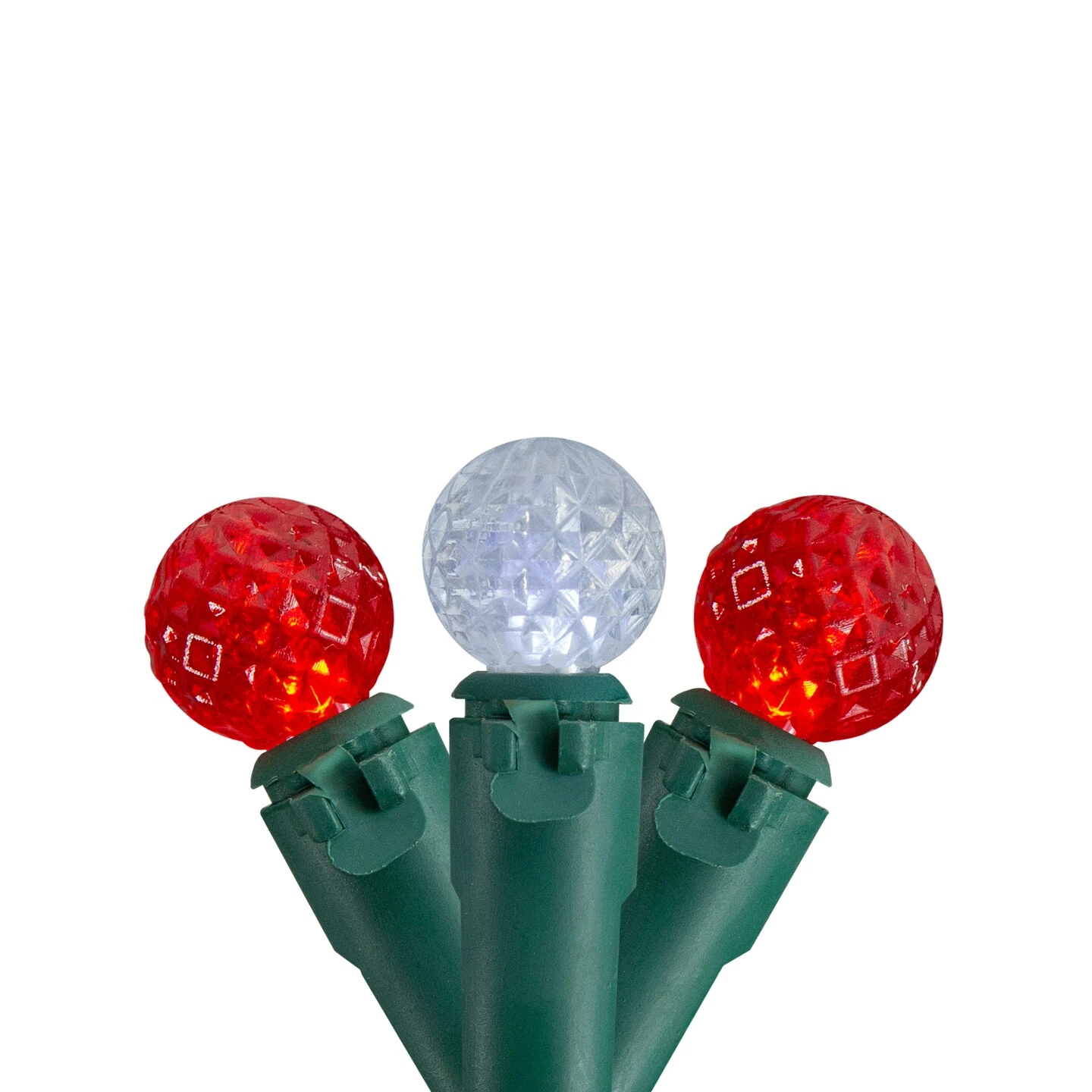 Northlight LED G12 Berry Faceted Christmas Lights - Red And Pure White - 15.9' Green Wire - 50ct 5 Northlight LED G12 Berry Faceted Christmas Lights - Red And Pure White - 15.9' Green Wire - 50ct - Image 3