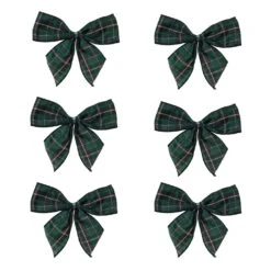 Northlight 2-Loop Christmas Bow Decorations - 5.5" - Green And Black - Pack Of 6 13 Northlight 2-Loop Christmas Bow Decorations - 5.5" - Green And Black - Pack Of 6 -Northlight 5764636201769099936 2