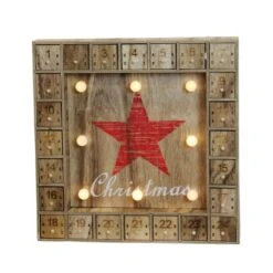 Northlight LED Lighted Advent Calendar Christmas Star Wall Decoration - 14"- Warm White Beige