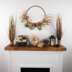 Northlight Fall Harvest Pale Roses With Foliage Artificial Wreath, 24-Inch, Unlit Beige 13 Northlight Fall Harvest Pale Roses With Foliage Artificial Wreath, 24-Inch, Unlit Beige -Northlight 5764669279694129632