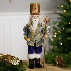 Northlight Nutcracker With Jeweled Scepter Christmas Figure - 16" Gold