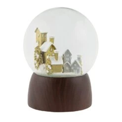 Northlight Christmas Village In The Woods Musical Snow Globe - 6.5" Gold -Northlight 5764753751390700768