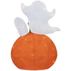 Northlight LED Lighted Jack-O-Lantern And Ghosts Halloween Decoration - 27.5" - Clear Lights Orange 16 Northlight LED Lighted Jack-O-Lantern And Ghosts Halloween Decoration - 27.5" - Clear Lights Orange -Northlight 5764805221003707616