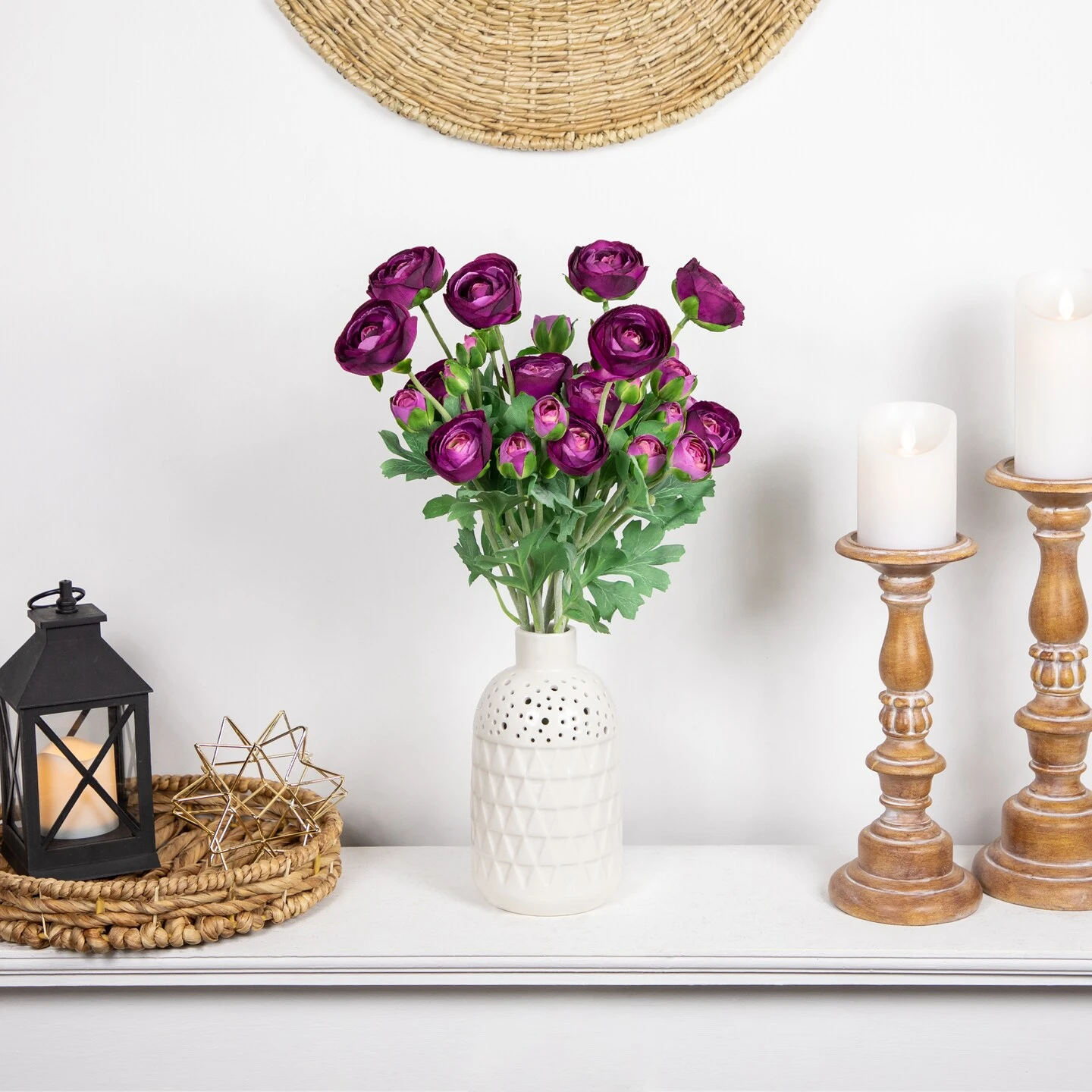 Northlight Real Touch™ Light Plum Purple Ranunculus Artificial Floral Sprays, Set Of 6 - 21" 5 Northlight Real Touch™ Light Plum Purple Ranunculus Artificial Floral Sprays, Set Of 6 - 21" - Image 3