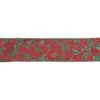 Northlight Sparkly Red And Green Holly Christmas Wired Craft Ribbon 2.5" X 16 Yards 2 Northlight Sparkly Red And Green Holly Christmas Wired Craft Ribbon 2.5" X 16 Yards -Northlight 5764970976253960864