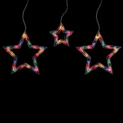 Northlight Star Shaped Icicle Christmas Lights - Multicolor - 7' White Wire - 6ct -Northlight 5764970976589505184 2