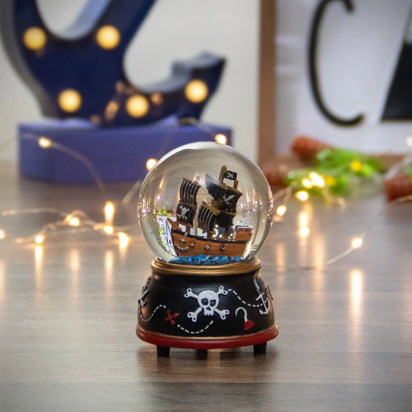 Northlight 5" Children's Musical Pirate Ship At Sea Snow Globe Black 5 Northlight 5" Children's Musical Pirate Ship At Sea Snow Globe Black - Image 3