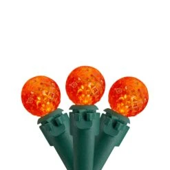 Northlight LED G12 Berry Faceted Christmas Lights - Orange - 15' Green Wire - 50ct -Northlight 5764970976736305824