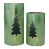 Northlight Rustic Christmas Tree Candle Lanterns - 12" - Green And Gold - Set Of 2 1 Northlight Rustic Christmas Tree Candle Lanterns - 12" - Green And Gold - Set Of 2 -Northlight 5764970977315119776