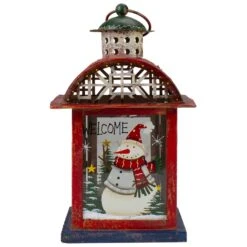 Northlight Red, White And Gray Snowman "WELCOME" Christmas Lantern 9.75" 15 Northlight Red, White And Gray Snowman "WELCOME" Christmas Lantern 9.75" -Northlight 5764987814480306848 2
