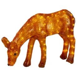 Northlight LED Lighted Commercial Grade Acrylic Reindeer Outdoor Christmas Decoration - 22" - Warm White Lights Brown