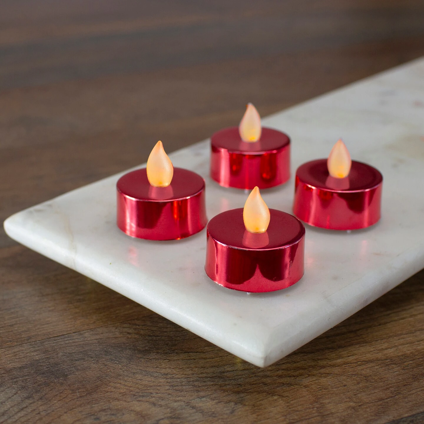 Northlight LED Flameless Flickering Tea Light Candles - Metallic Red- Set Of 4 10 Northlight LED Flameless Flickering Tea Light Candles - Metallic Red- Set Of 4 - Image 8
