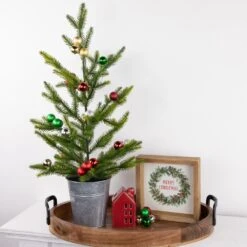 Northlight Shatterproof Ball Ornament Christmas Pick - 6.75" - Traditional Colors Multi -Northlight 5764987815291904672