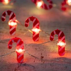 Northlight LED Candy Cane Christmas Fairy Lights - 6.5' Silver Wire - 20ct Red -Northlight 5764987815489036960 2