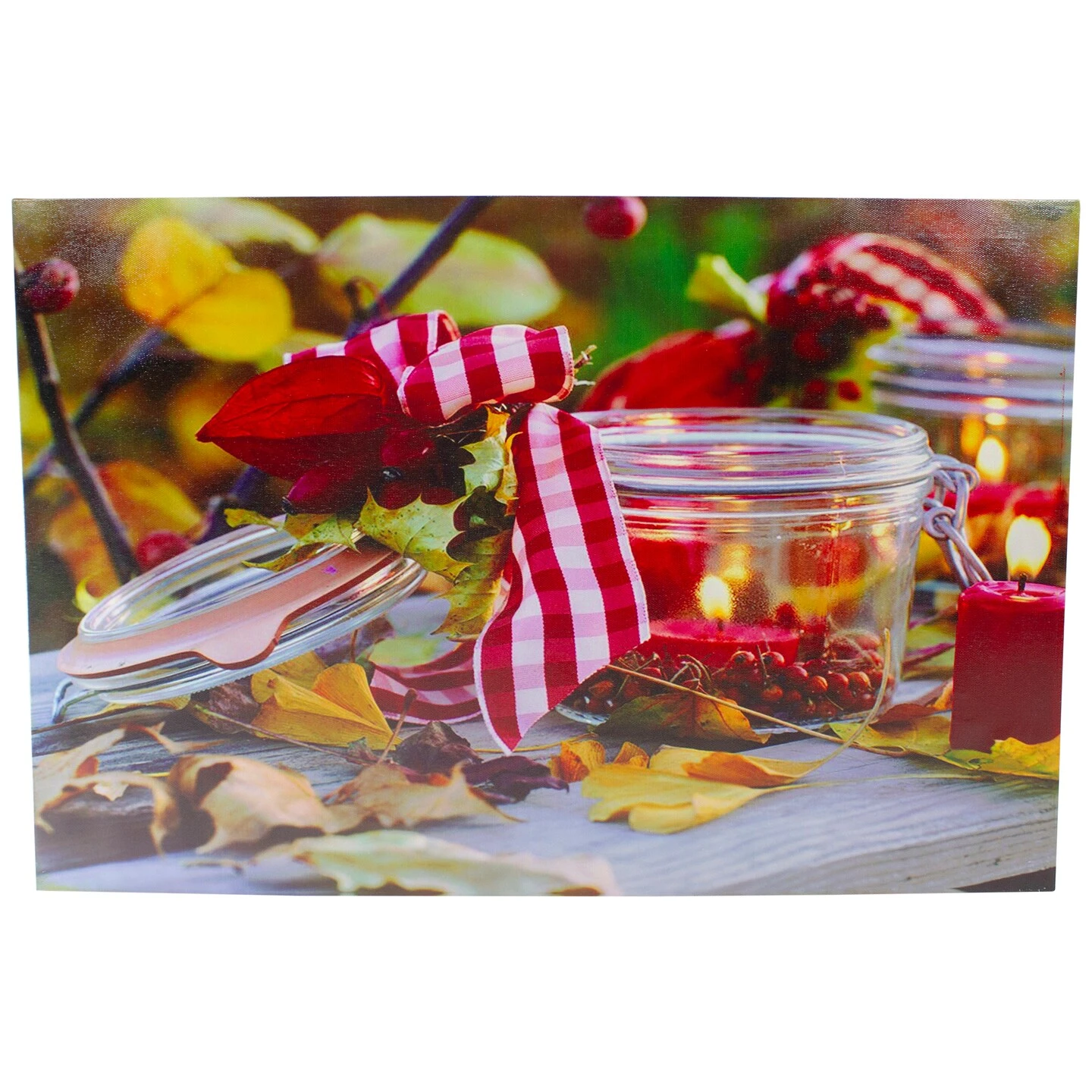 Northlight LED Lighted Fall Candle And Berries Canvas Wall Art 23.5" X 15.75" Brown 9 Northlight LED Lighted Fall Candle And Berries Canvas Wall Art 23.5" X 15.75" Brown - Image 7