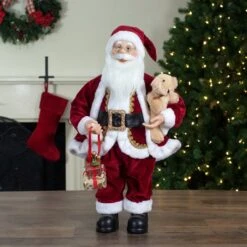 Northlight 2' Traditional Santa Christmas Figure With A Plush Brown Bear Red 7 Northlight 2' Traditional Santa Christmas Figure With A Plush Brown Bear Red -Northlight 5764987815784735392 2