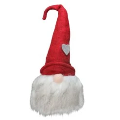 Northlight Gnome With Bendable Felt Hat With Heart Accent Christmas Decoration - 21" White -Northlight 5764987815881204384 1