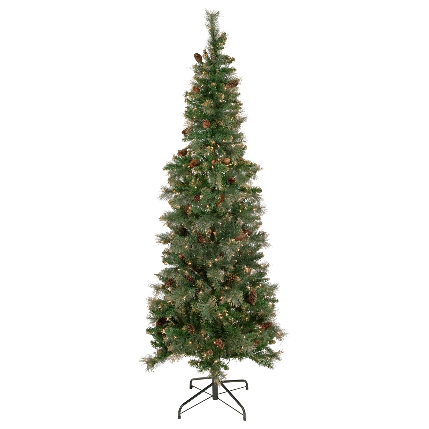 Northlight 7' Pre-Lit Yorkshire Pine Pencil Artificial Christmas Tree, Clear Lights Green 10 Northlight 7' Pre-Lit Yorkshire Pine Pencil Artificial Christmas Tree, Clear Lights Green - Image 8