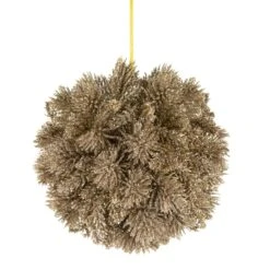 Northlight Glitter Pine Christmas Ball Ornament - 6" - Gold 12 Northlight Glitter Pine Christmas Ball Ornament - 6" - Gold -Northlight 5764987816486232736