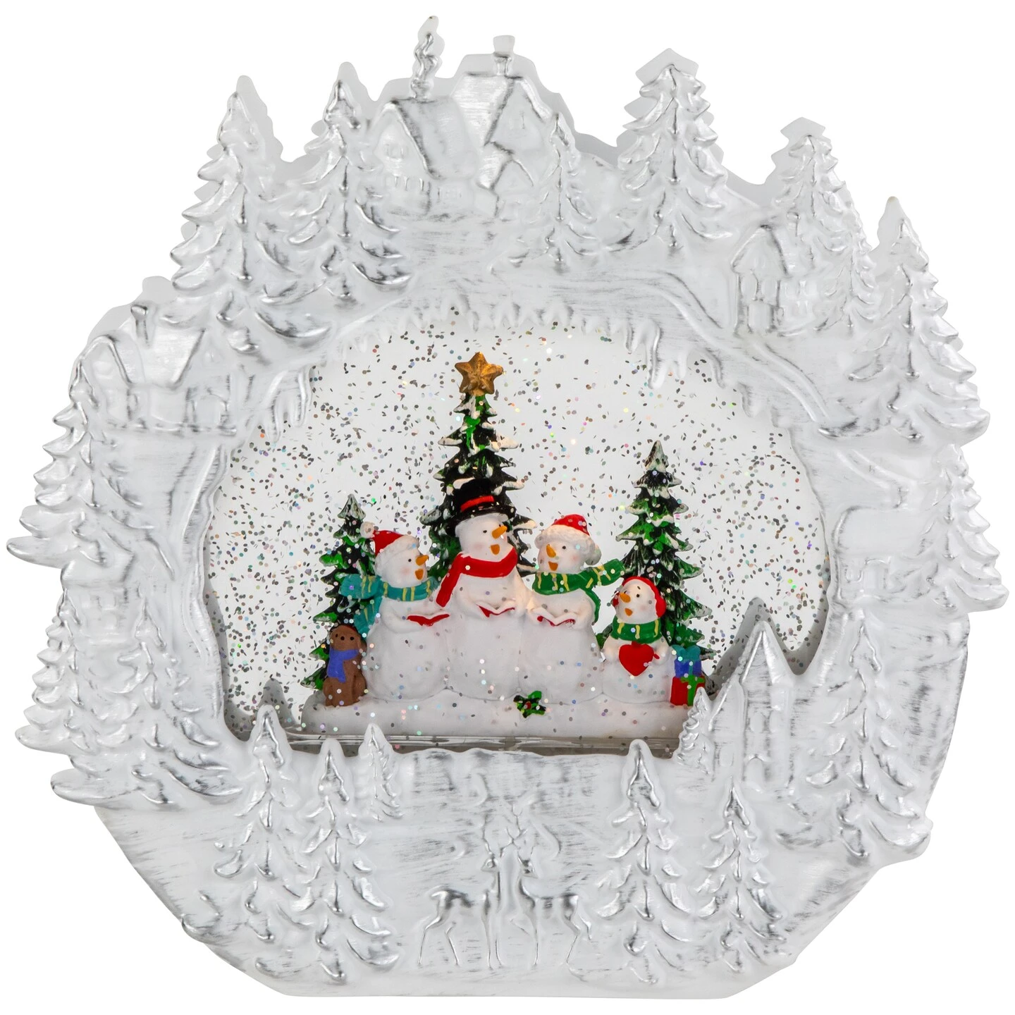 Northlight LED Lighted Caroling Snowmen Christmas Snow Globe - 9.5" White 5 Northlight LED Lighted Caroling Snowmen Christmas Snow Globe - 9.5" White - Image 3